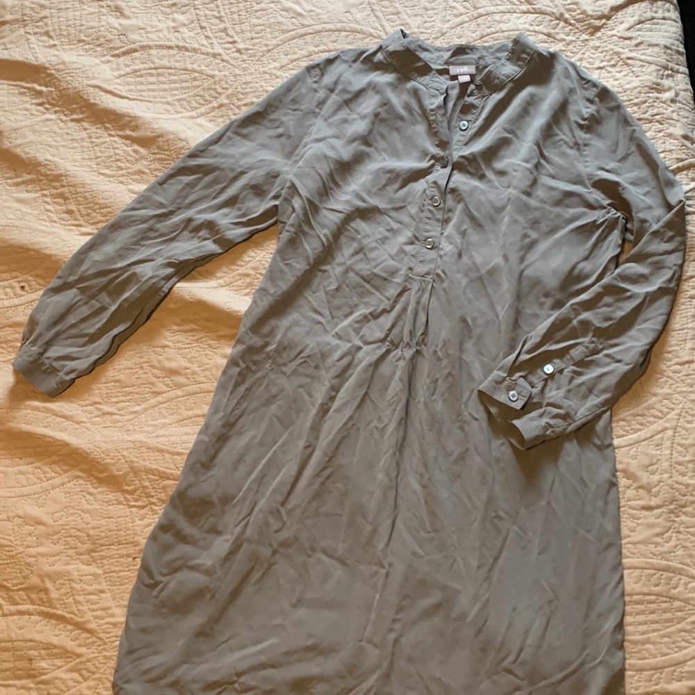 Gray Silk Sheath Dress